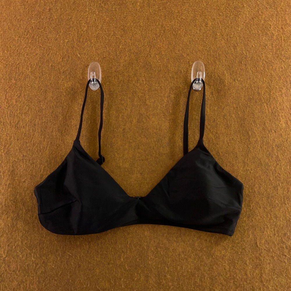 Aerie Womens Medium Black Real Good Scoop Bikini Top New